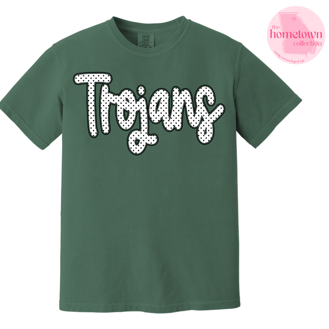 NEW! Trojans Polka Dot Script Tee