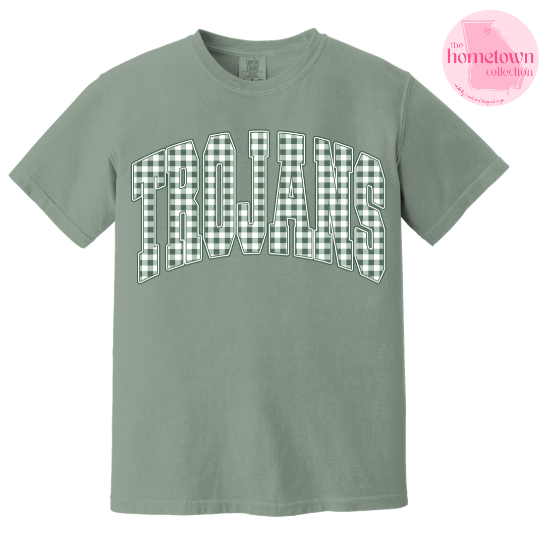 NEW! Trojans Gingham Tee