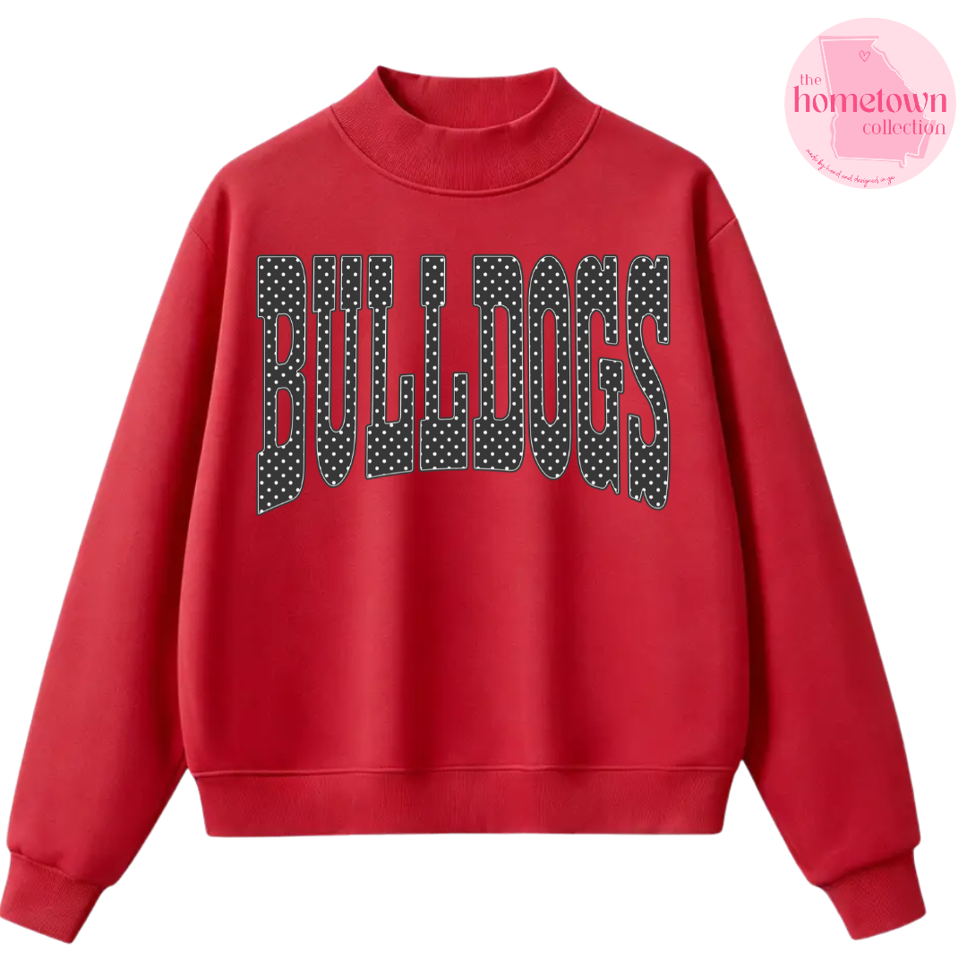 Bulldogs Polka Dot Mock Neck