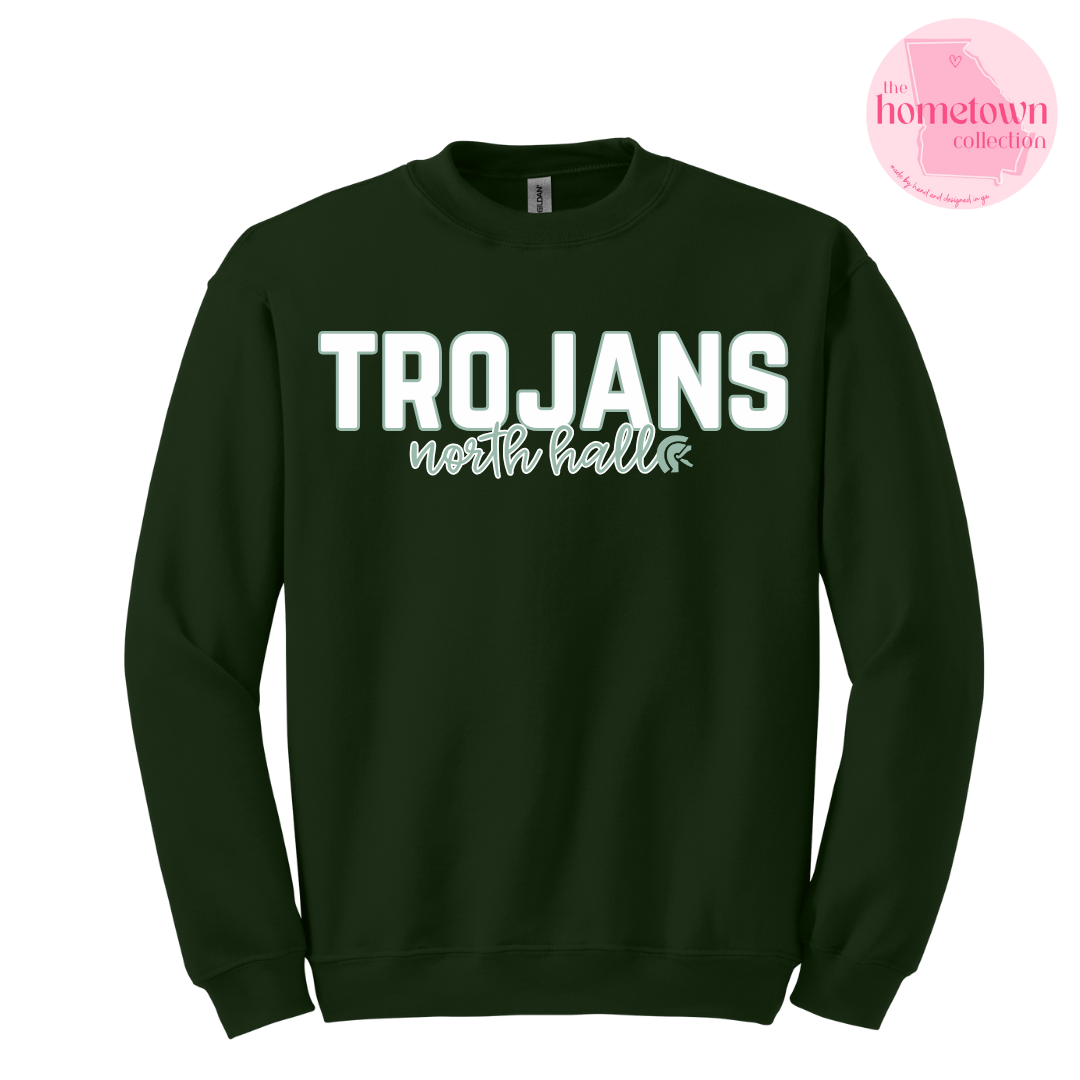 Trojans on Forest Crewneck