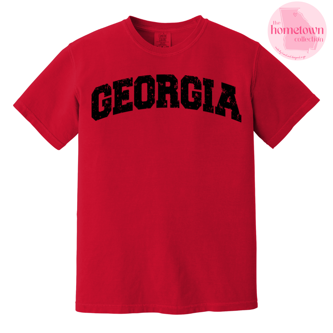 Georgia Black and Red Distressed