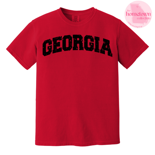 Georgia Black and Red Distressed