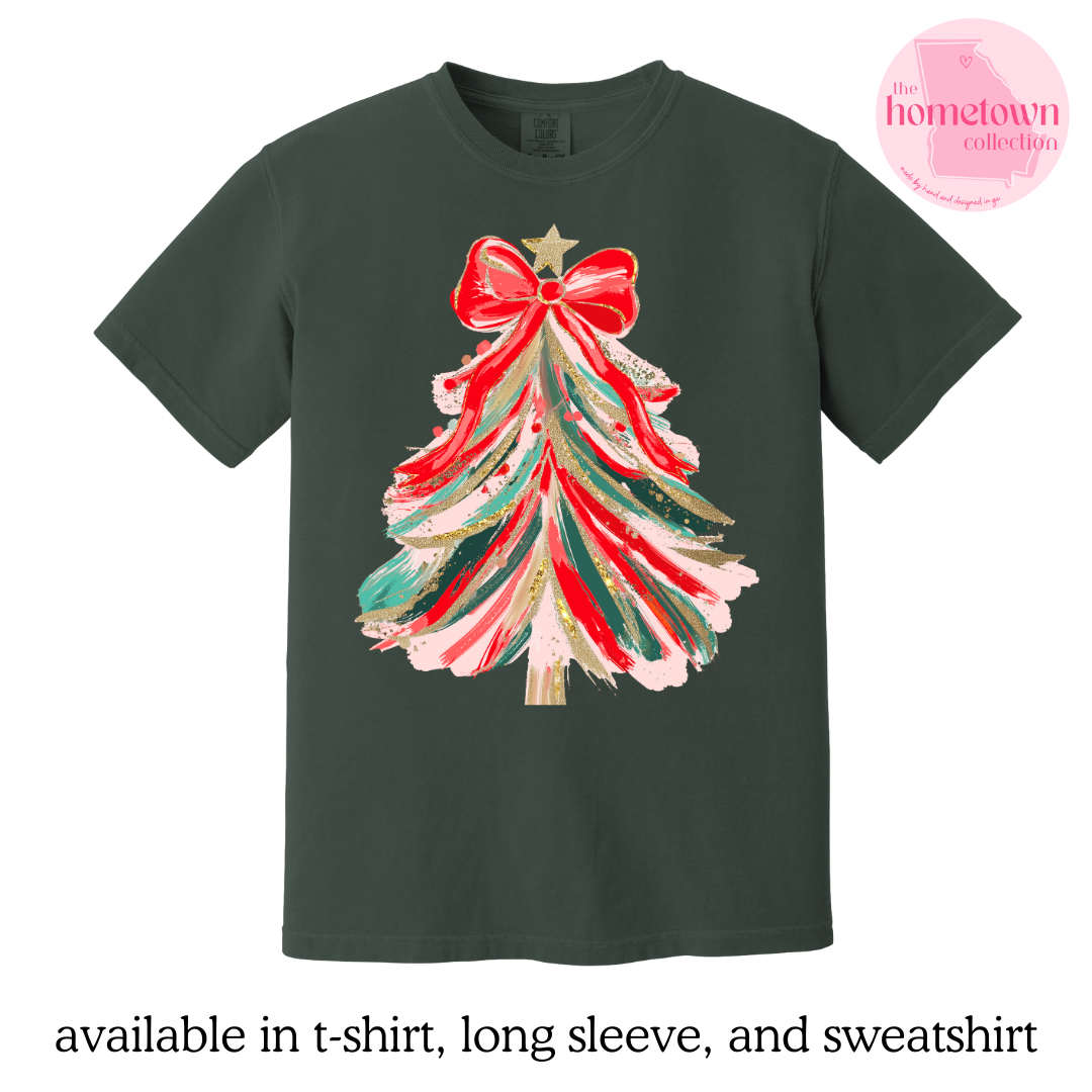 Festive Brushed Christmas Tree  - Tshirt