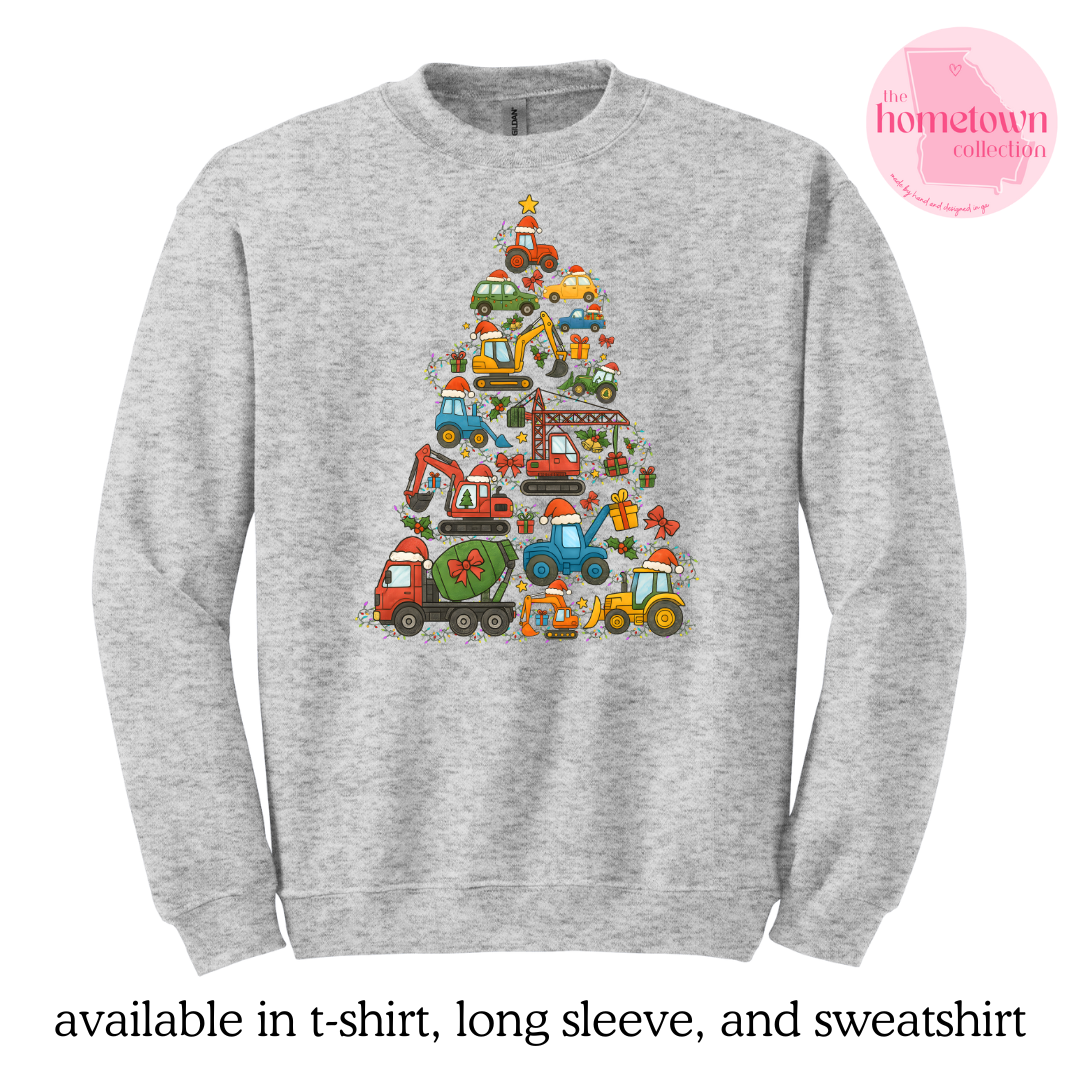 Tractors and Trucks Christmas Tree - Crewneck