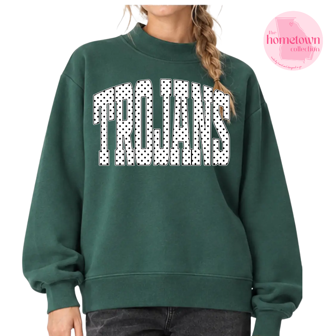 Trojans Polka Dot Forest Mock Neck