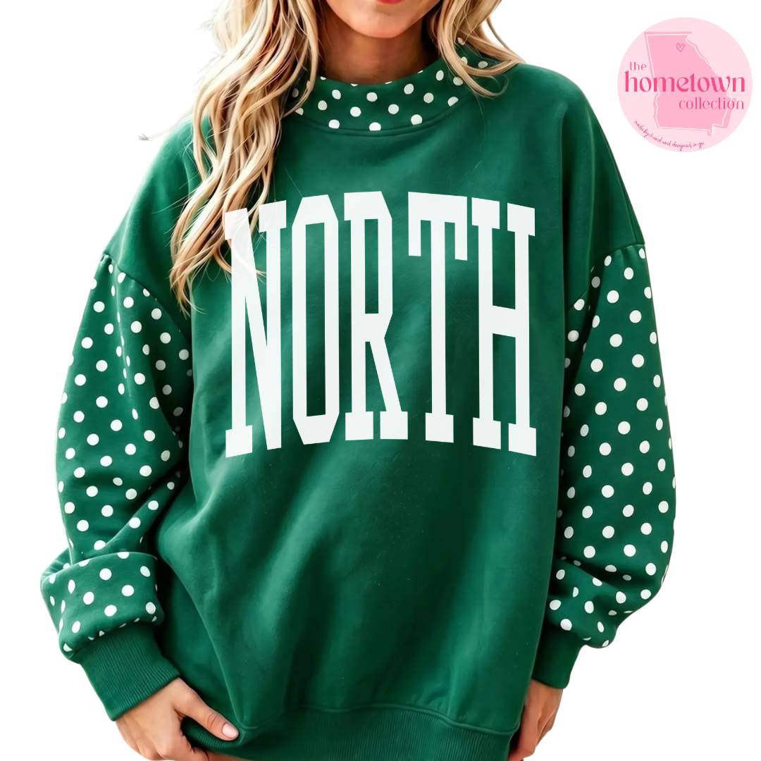NORTH Dotted Sleeve Mock Neck