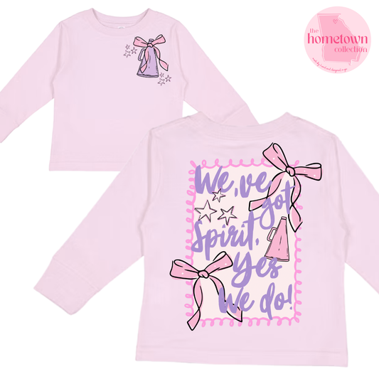 SALE Light Pink Cheer Long Sleeve Tee
