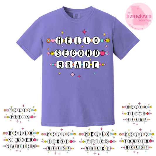 New! Hello Grade Level Tee