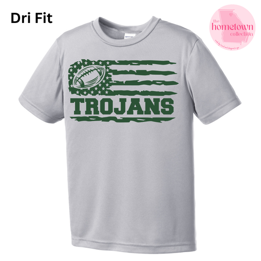NEW! Dry-Fit Trojans American Flag