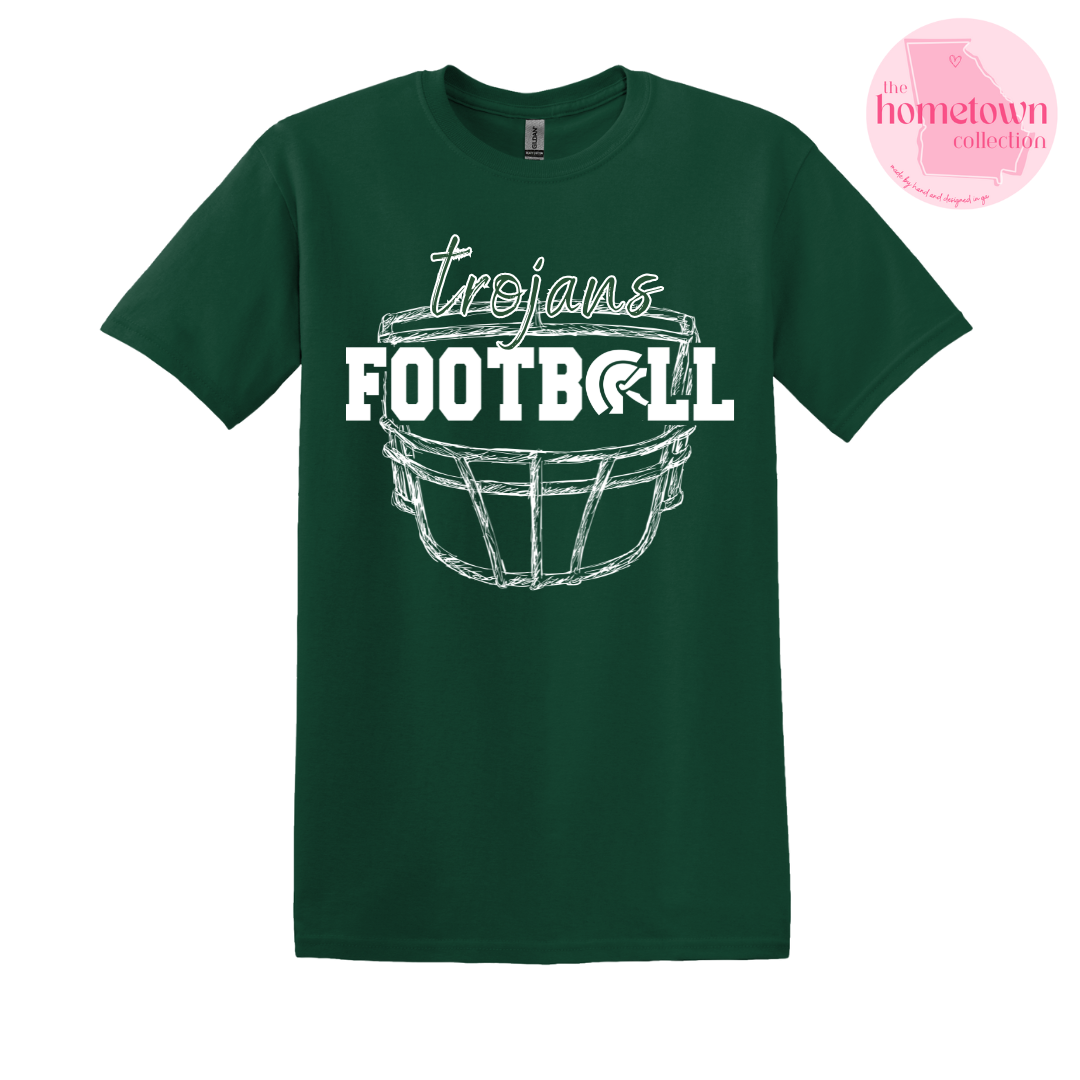 Trojans Football Facemask Tee