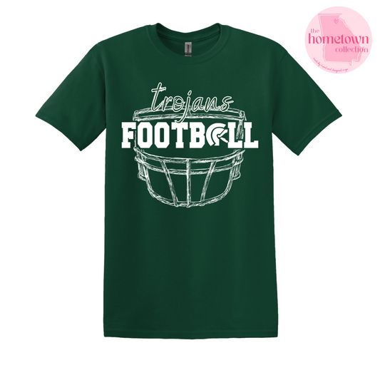 Trojans Football Facemask Tee