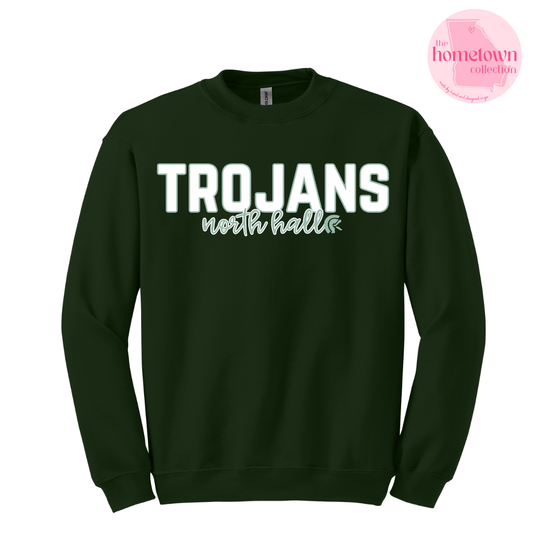 Trojans on Forest Crewneck