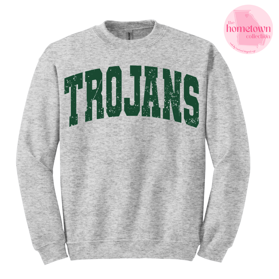 Vintage Gray and Green Crewneck