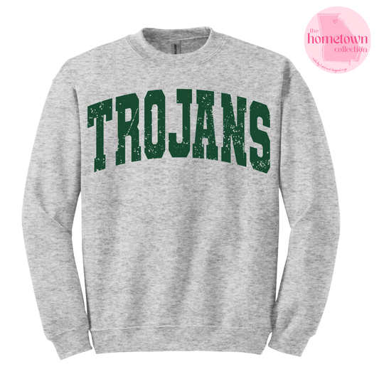 Vintage Gray and Green Crewneck